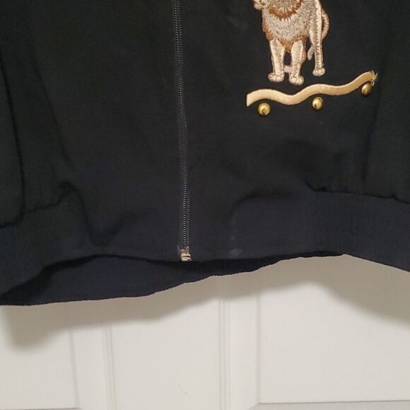 Gepetto black gold animal patches jacket womens XL - Picture 3 of 8